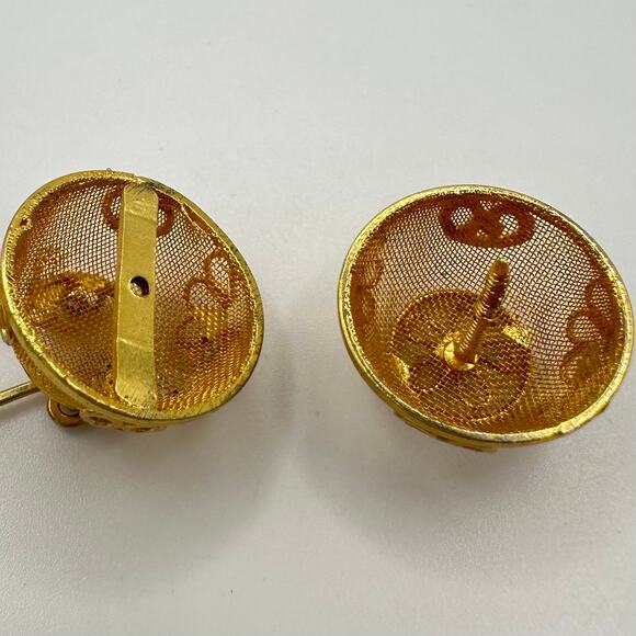 Midcentury Chinese gold plated filigree mesh lantern secret locket box pendant - Picture 5 of 8